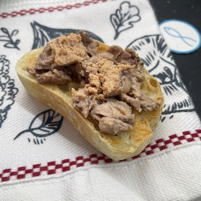 Печень и икра минтая натуральная (кусочками), 185г