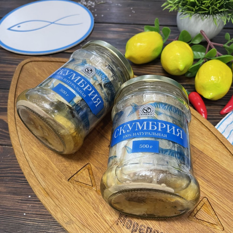 Скумбрия натуральная, 500г