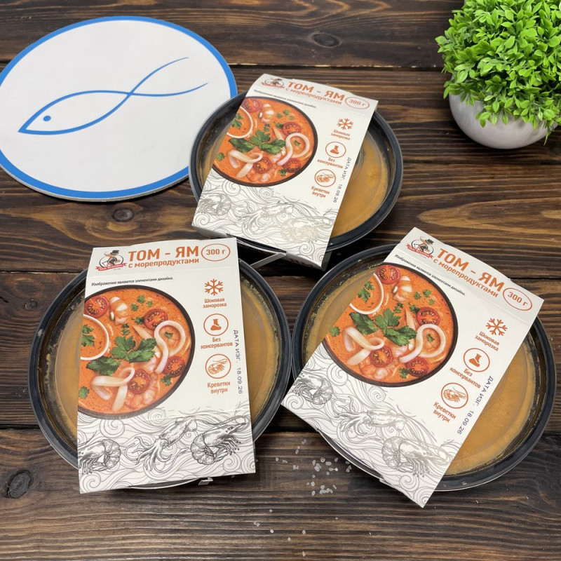 Суп Том Ям с морепродуктами (готовый), 300г