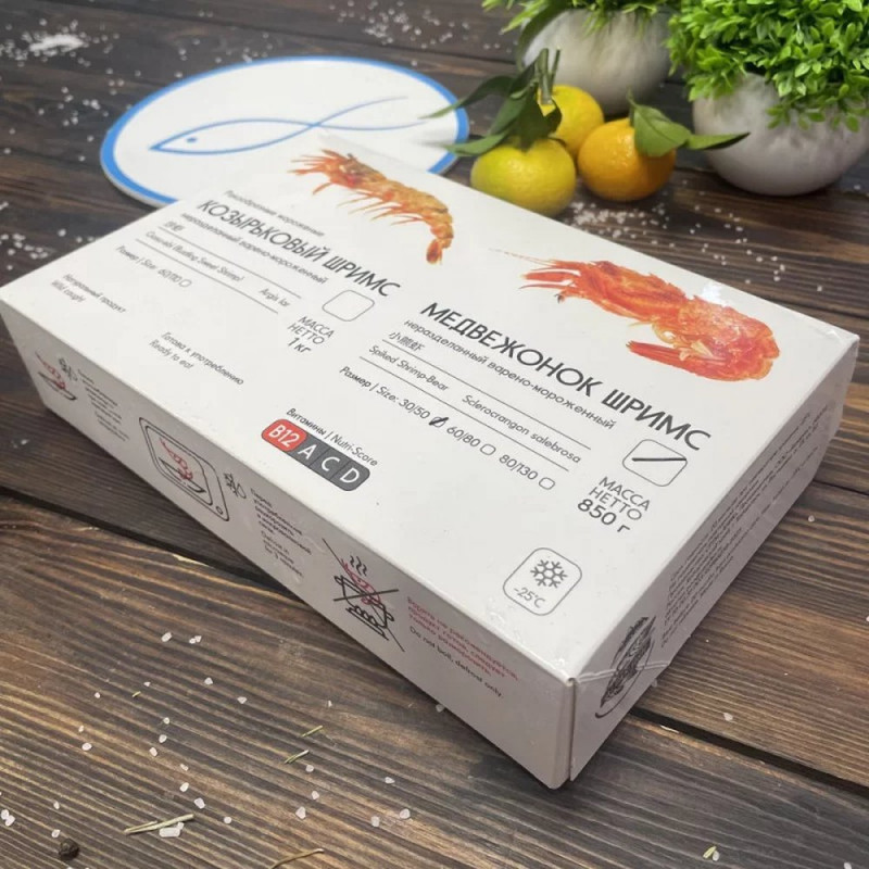 Креветки Шримс Медвежонок 30/50, 850г