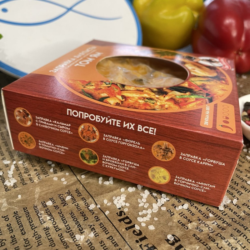 Заправка для пасты с морепродуктами Ассорти в соусе Том Ям замороженная, 200г
