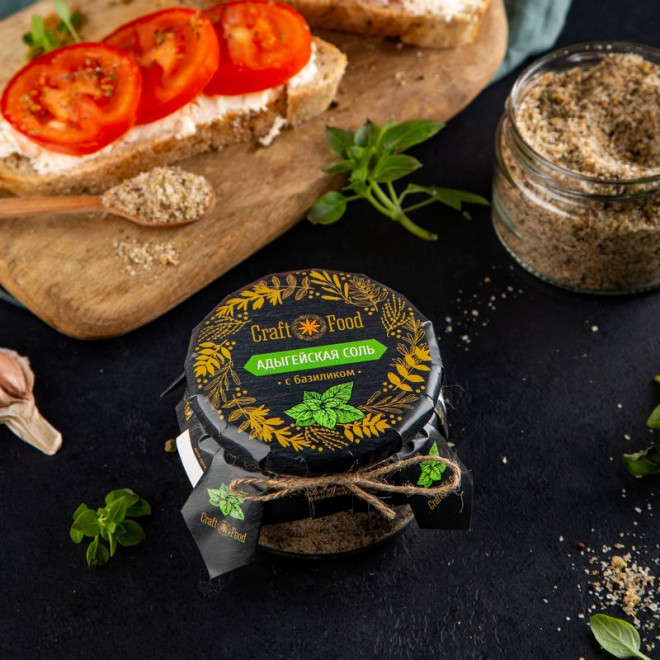 Соль Адыгейская с базиликом, 180г